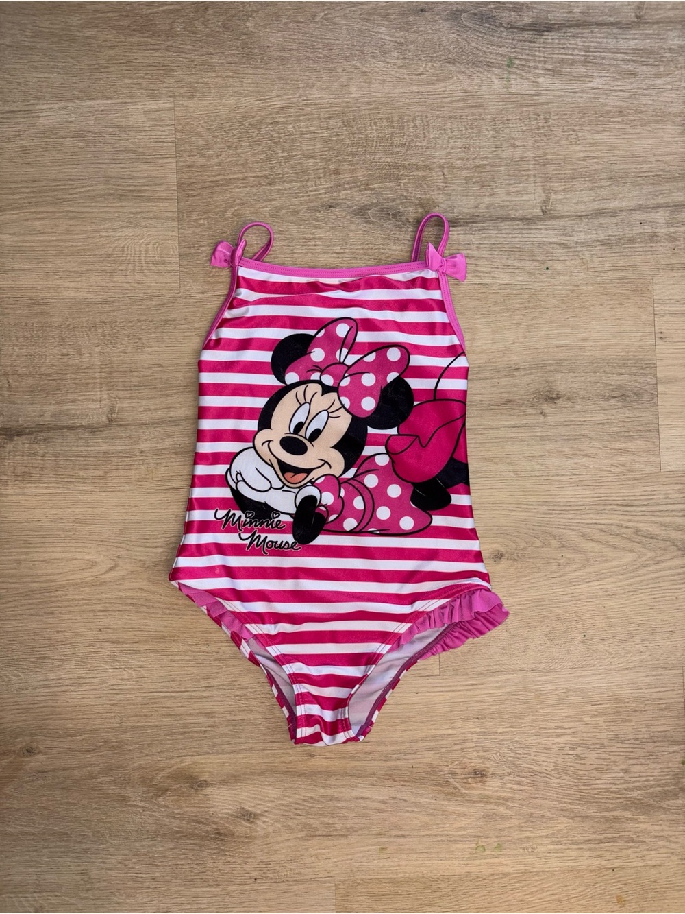 Disney Pink White Minnie Mouse One-Piece Swimsuit